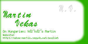 martin vekas business card